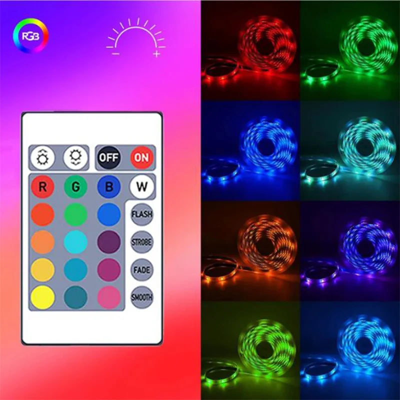 RGB LED Strip Lights – 5m/10m/20m/30m Flexible Tape with APP Control for Bedroom & Home Décor