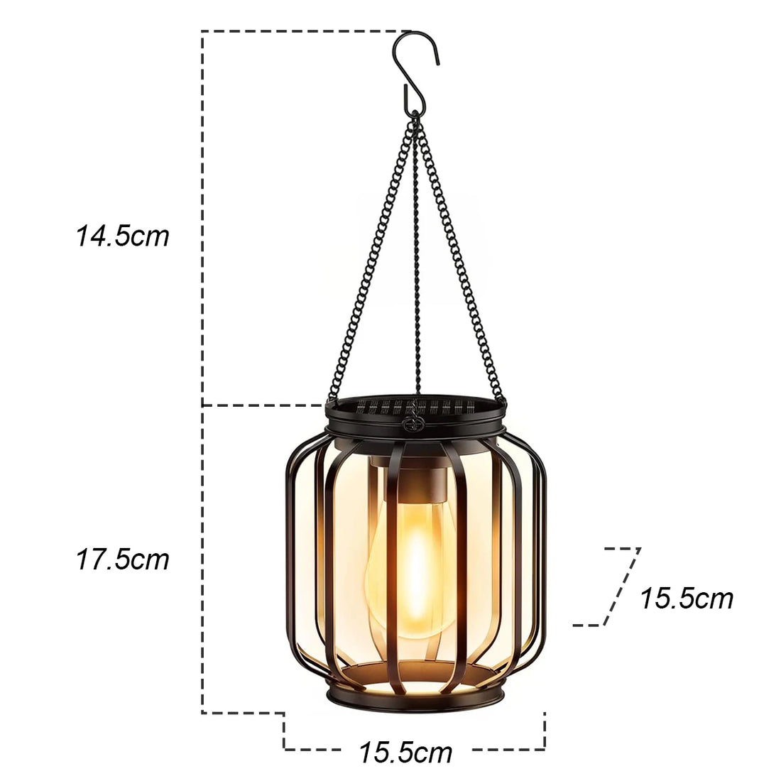 Solar LED Lantern with Daylight Sensor – Waterproof Outdoor Garden Light