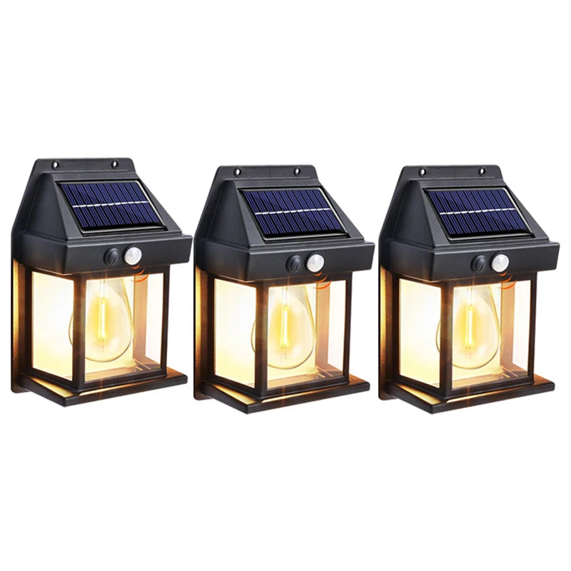 Solar Wall Light with Motion Sensor – Waterproof Outdoor LED Lamp, 3 Modes