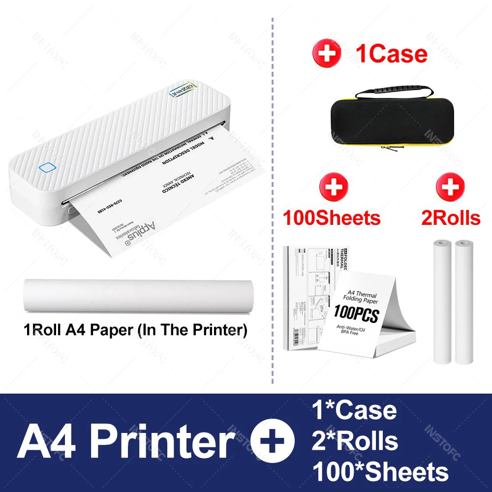 Portable A4 Thermal Bluetooth Printer – Photos & Document Printing Machine