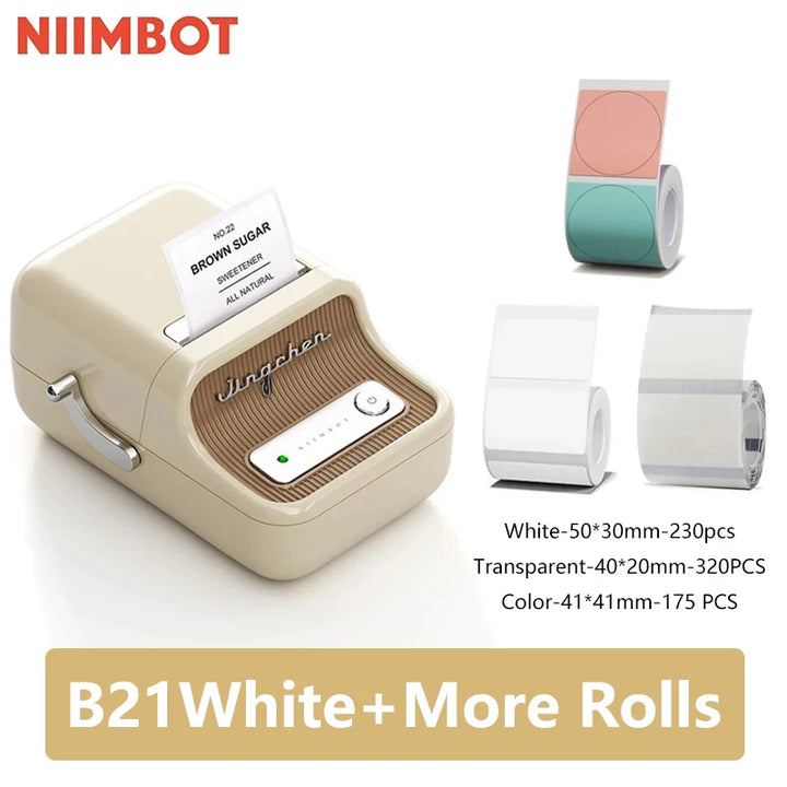 Niimbot B21 Mini Portable Thermal Label Printer – Wireless Sticker Maker
