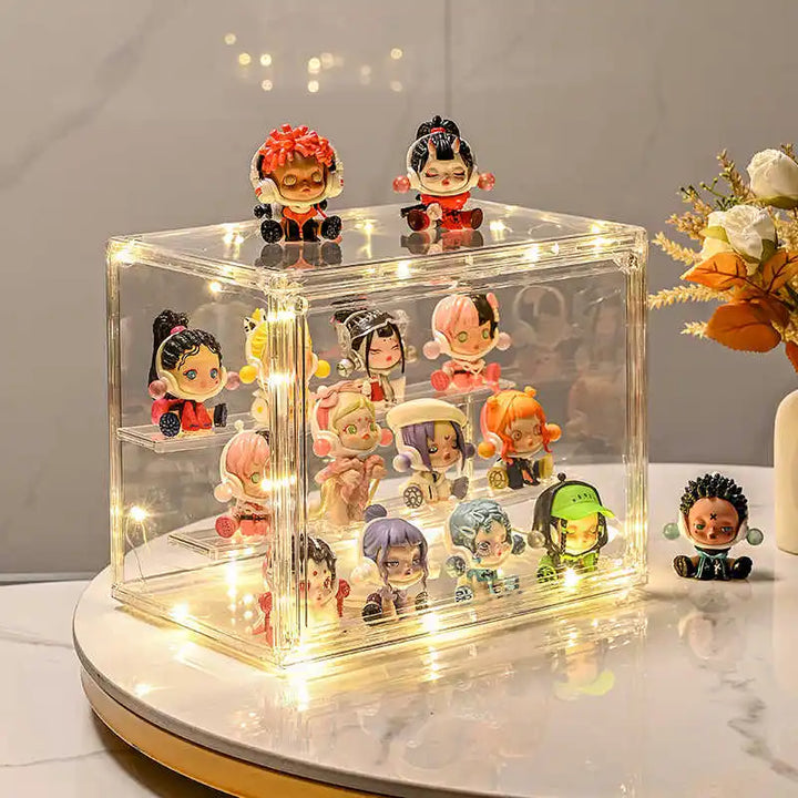 3-Layer Transparent Acrylic Display Rack – Ladder Organizer for Figures, Models, Jewelry & Collectibles