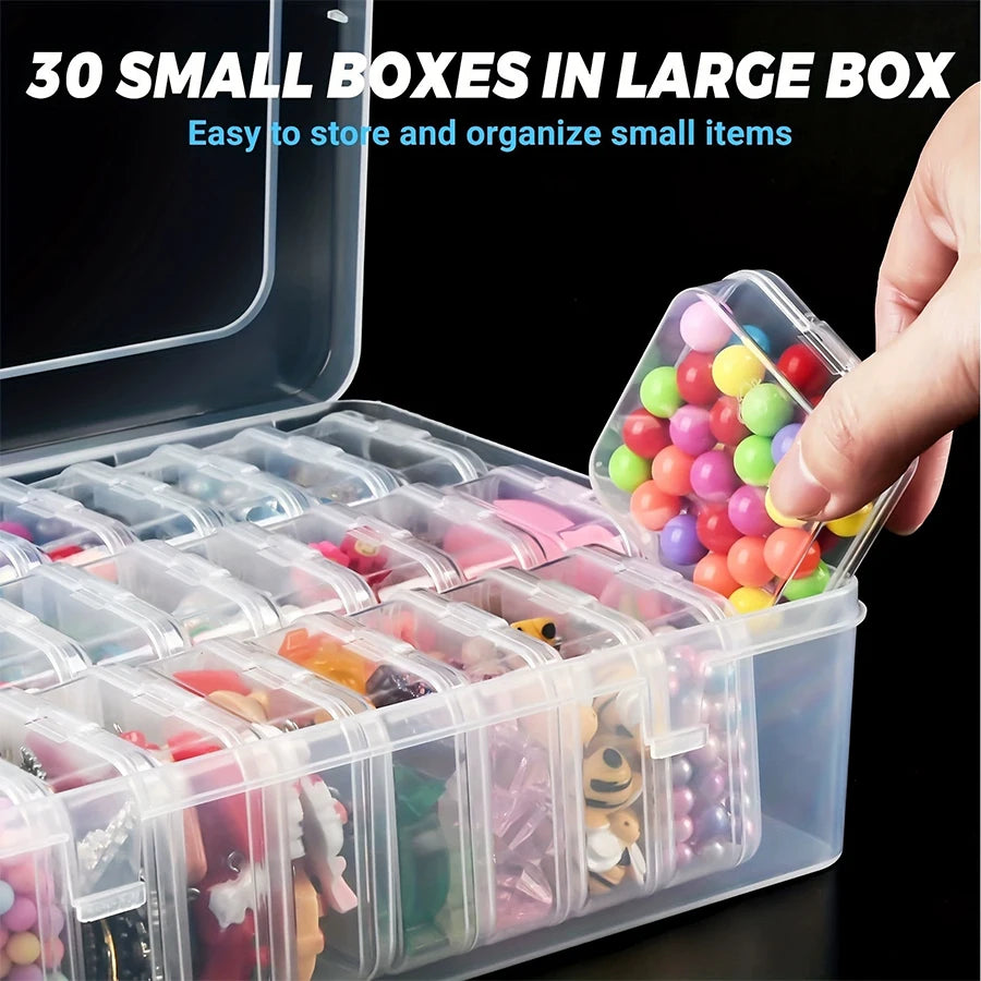 Transparent Plastic Storage Box – 14/30 Compartment Organizer