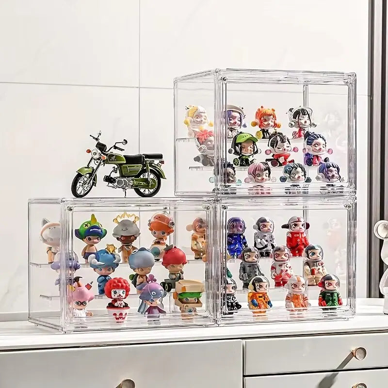 3-Layer Transparent Acrylic Display Rack – Ladder Organizer for Figures, Models, Jewelry & Collectibles