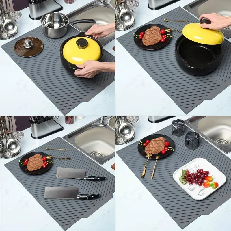 Silicone Bar & Sink Drain Mat – Heat-Resistant, Multi-Purpose Kitchen Accessory