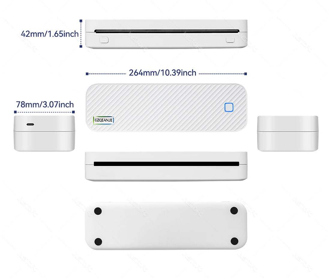 Portable A4 Thermal Bluetooth Printer – Photos & Document Printing Machine