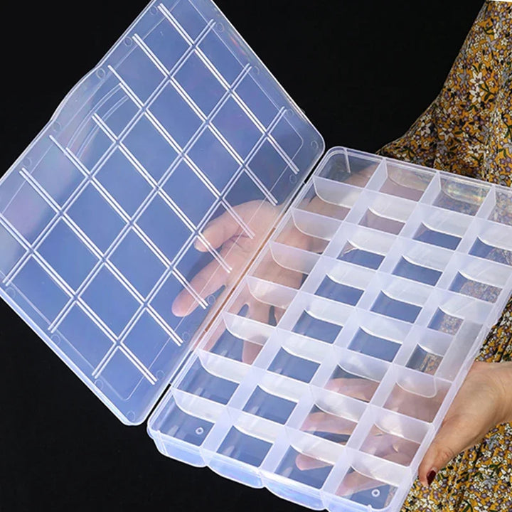 8-Style Clear Jewelry Organizer Box – Adjustable Compartment Storage