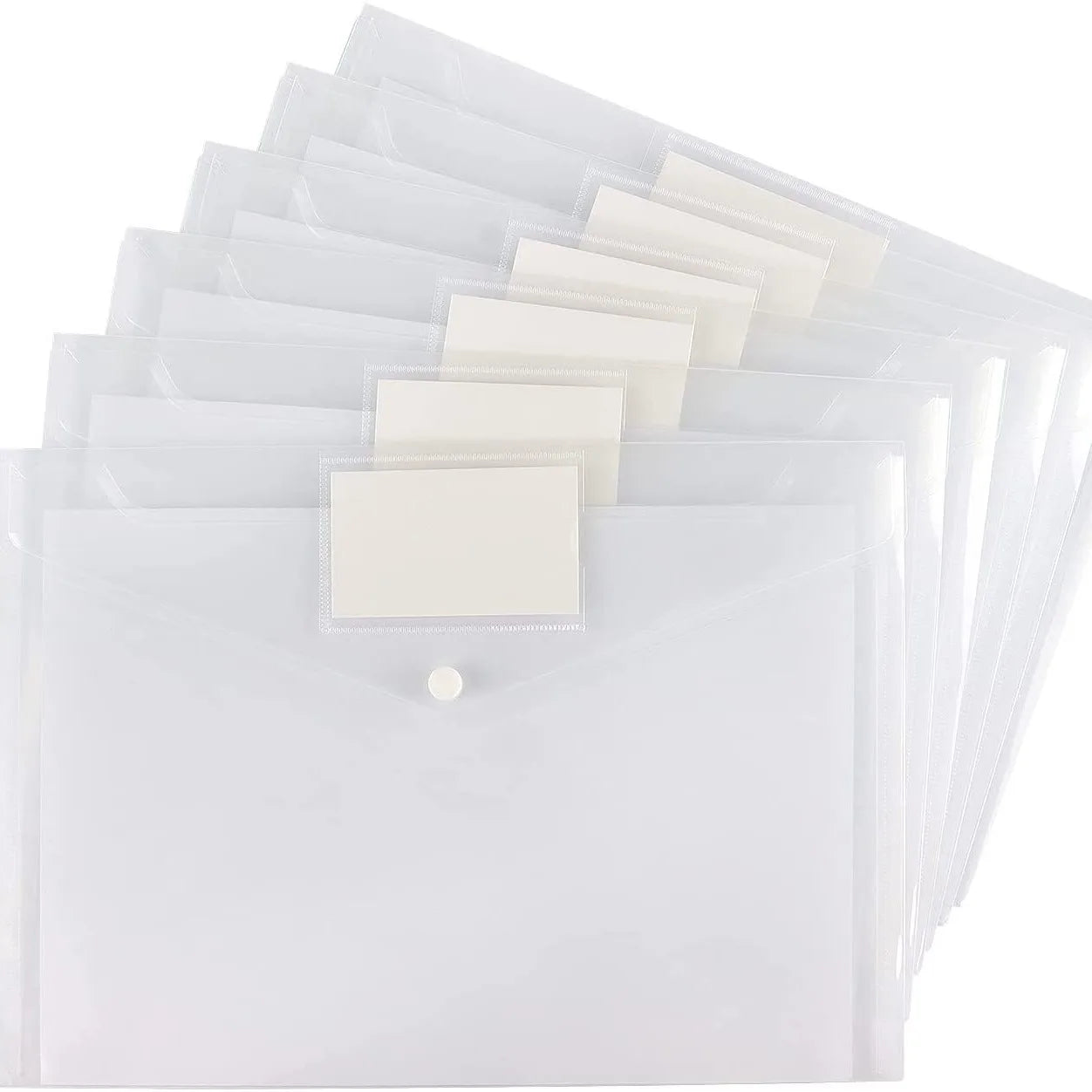 10pcs A4 Plastic Button File Bags – Colorful PP Document Storage Folders