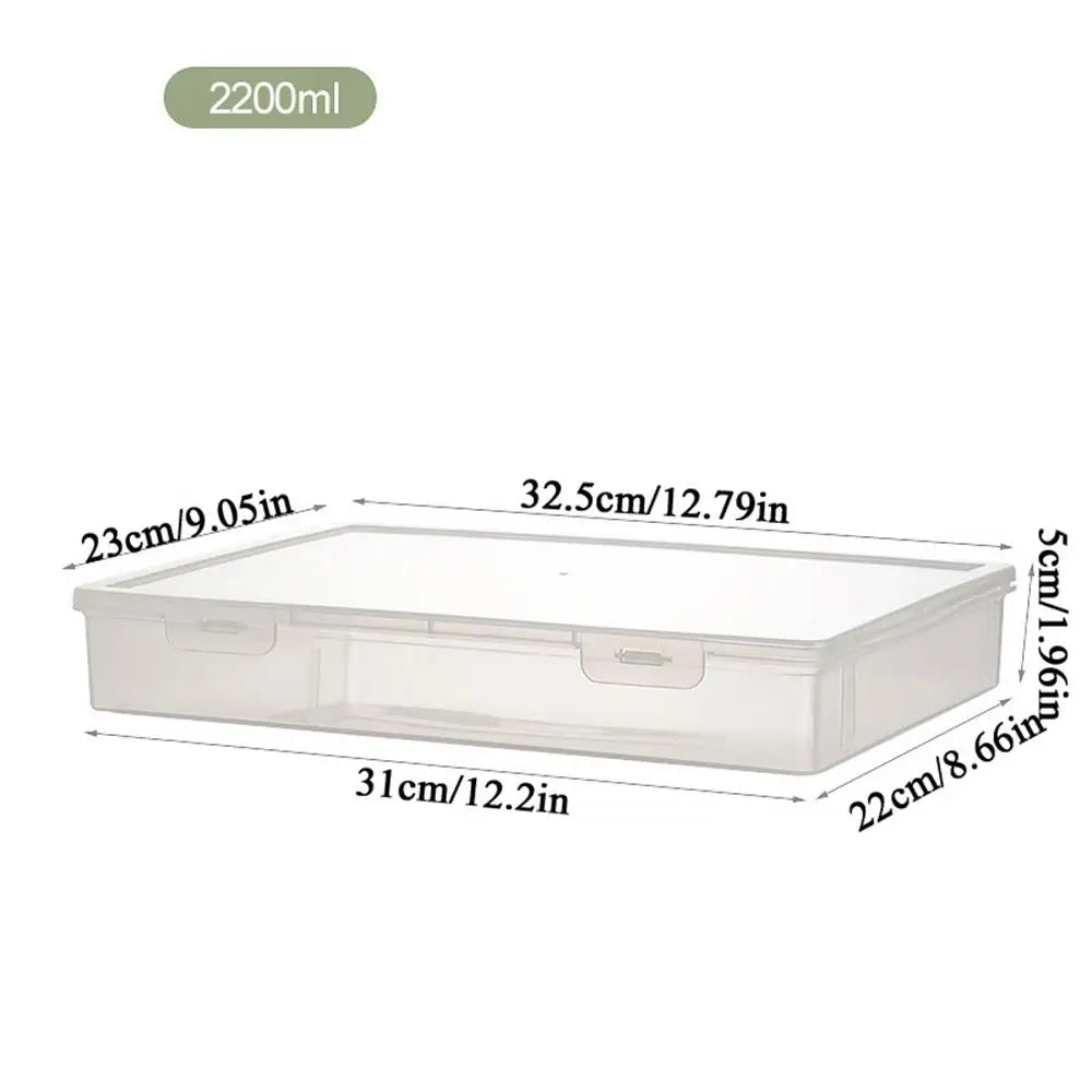 Large Capacity Transparent Plastic Document Storage Box
