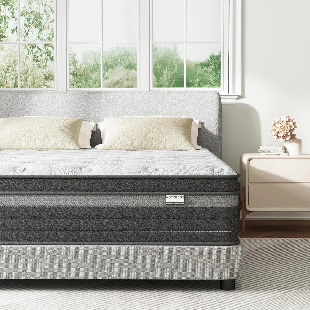 Full Size 12" Mattress in a Box – Medium Firm, Pressure Relief, Fiberglass-Free, CertiPUR