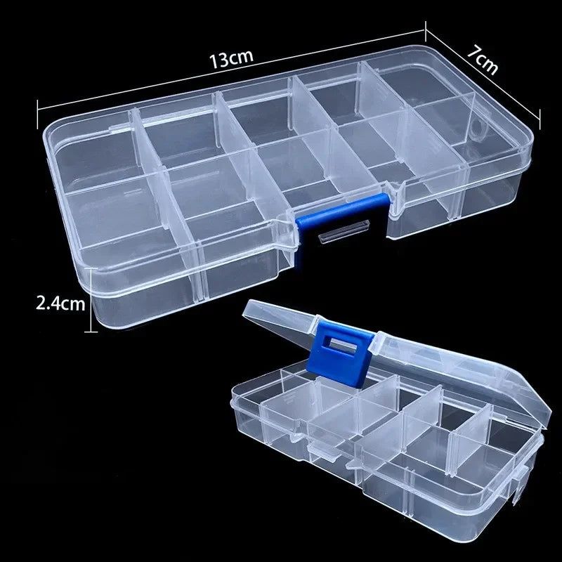 8-Style Clear Jewelry Organizer Box – Adjustable Compartment Storage