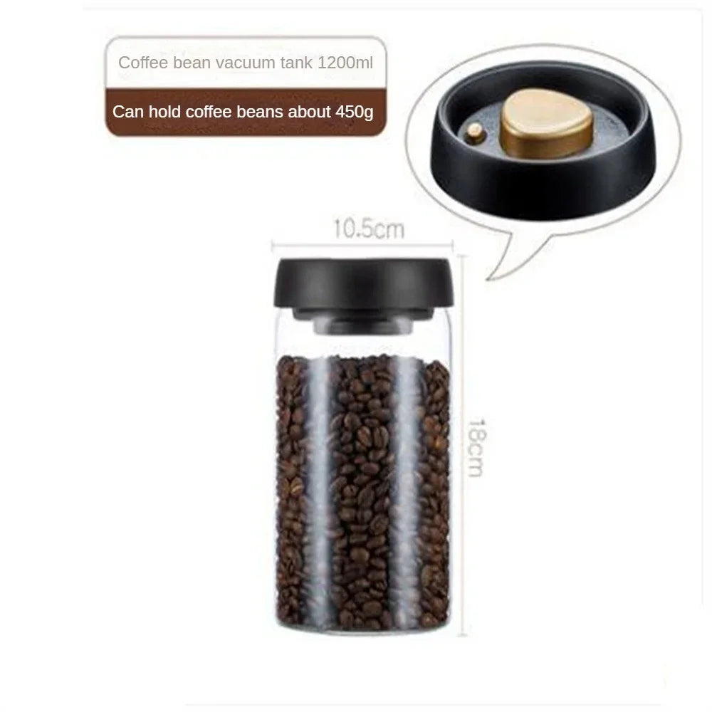 Airtight Vacuum Glass Coffee Storage Jar