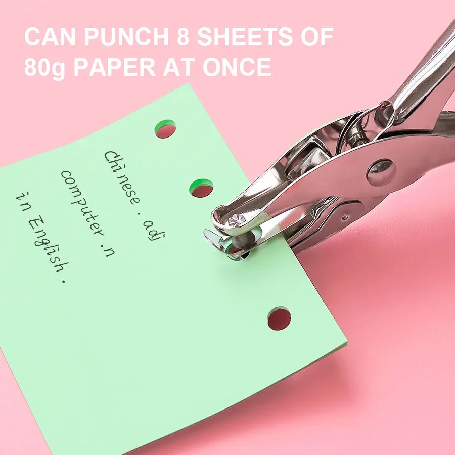 Single Hole Paper Punch – 6mm Handheld Cutter for Office & Craft Use