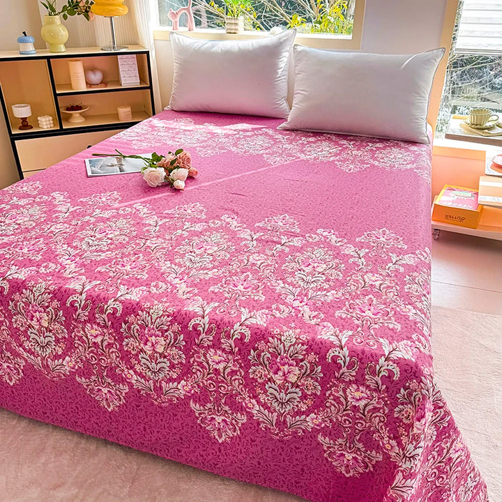 Printed Soft Breathable Fitted Sheet – All Season Bedding for Bedroom & Guest Room