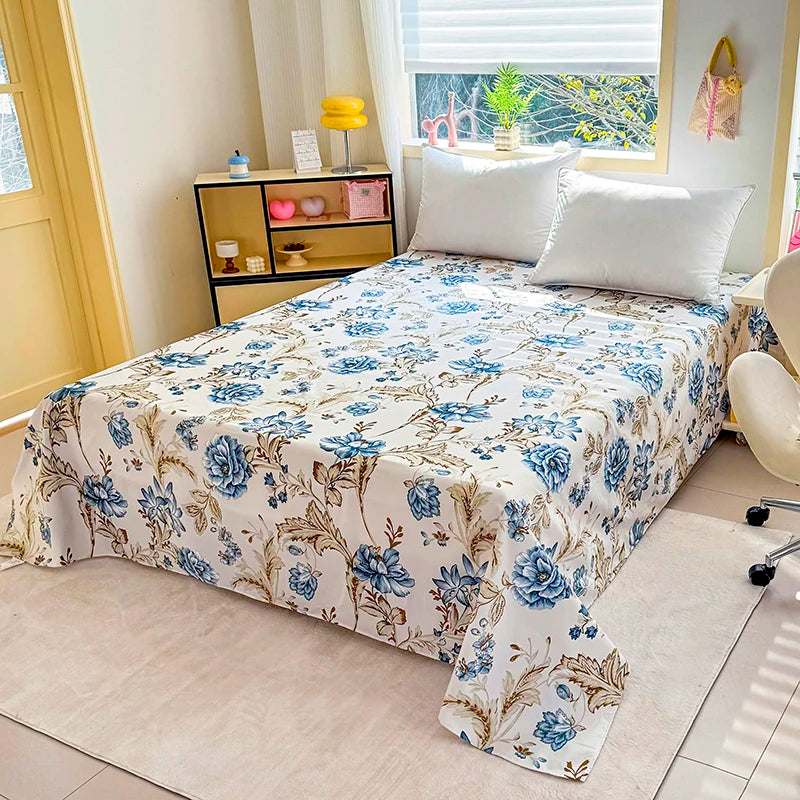 Printed Soft Breathable Fitted Sheet – All Season Bedding for Bedroom & Guest Room