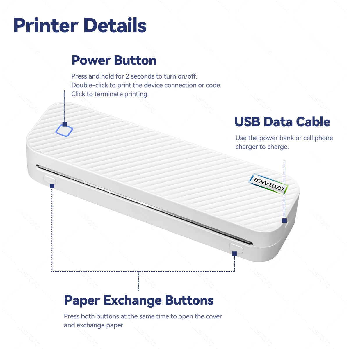 Portable A4 Thermal Bluetooth Printer – Photos & Document Printing Machine