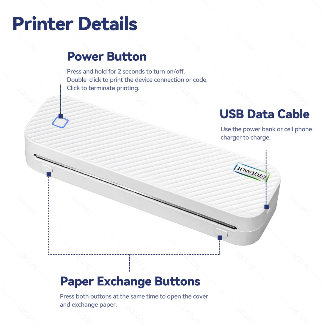 Portable A4 Thermal Bluetooth Printer – Photos & Document Printing Machine