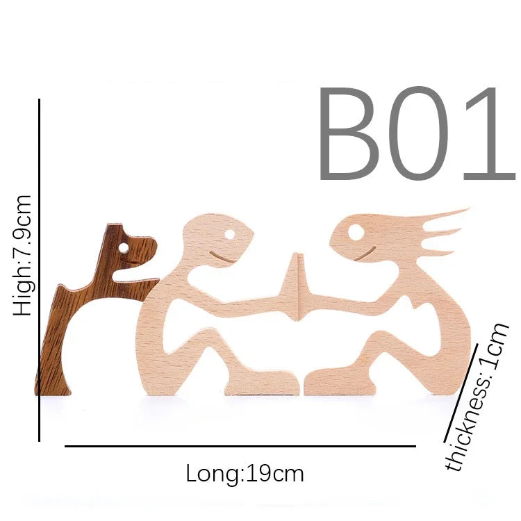 Wooden Puppy Figurine – Handmade Dog Craft Decoration & Gift