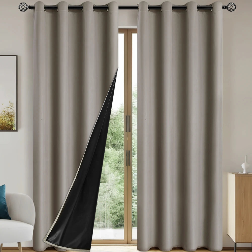 Solid Blackout Curtain with Grommets – Bedroom Privacy Drape (1pc)