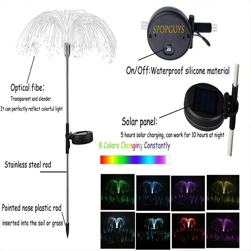 Solar Fiber Optic Jellyfish Lights – Waterproof Outdoor Garden Decor