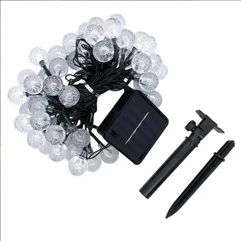 Solar Crystal Fairy String Lights – 8 Modes Waterproof Outdoor Garland