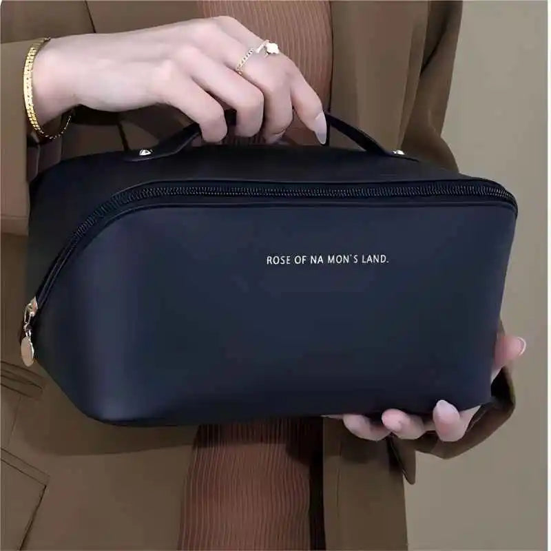 Large-Capacity PU Travel Cosmetic & Toiletry Bag – Multi-Functional Portable Organizer