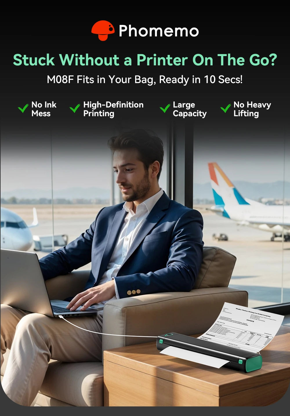 Phomemo M08F Wireless A4 Bluetooth Thermal Printer