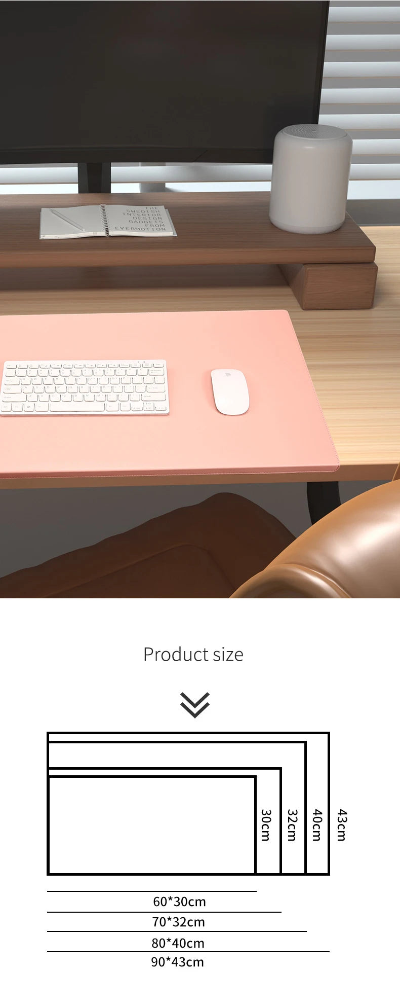 PU Folding Desk Mat with Elbow & Wrist Support – Large Mouse Pad for Office & Gaming